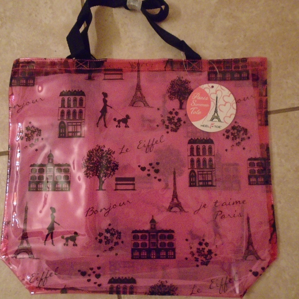 NWT~HEEL TO TOE~TOTE BAG~PINK& BLACK